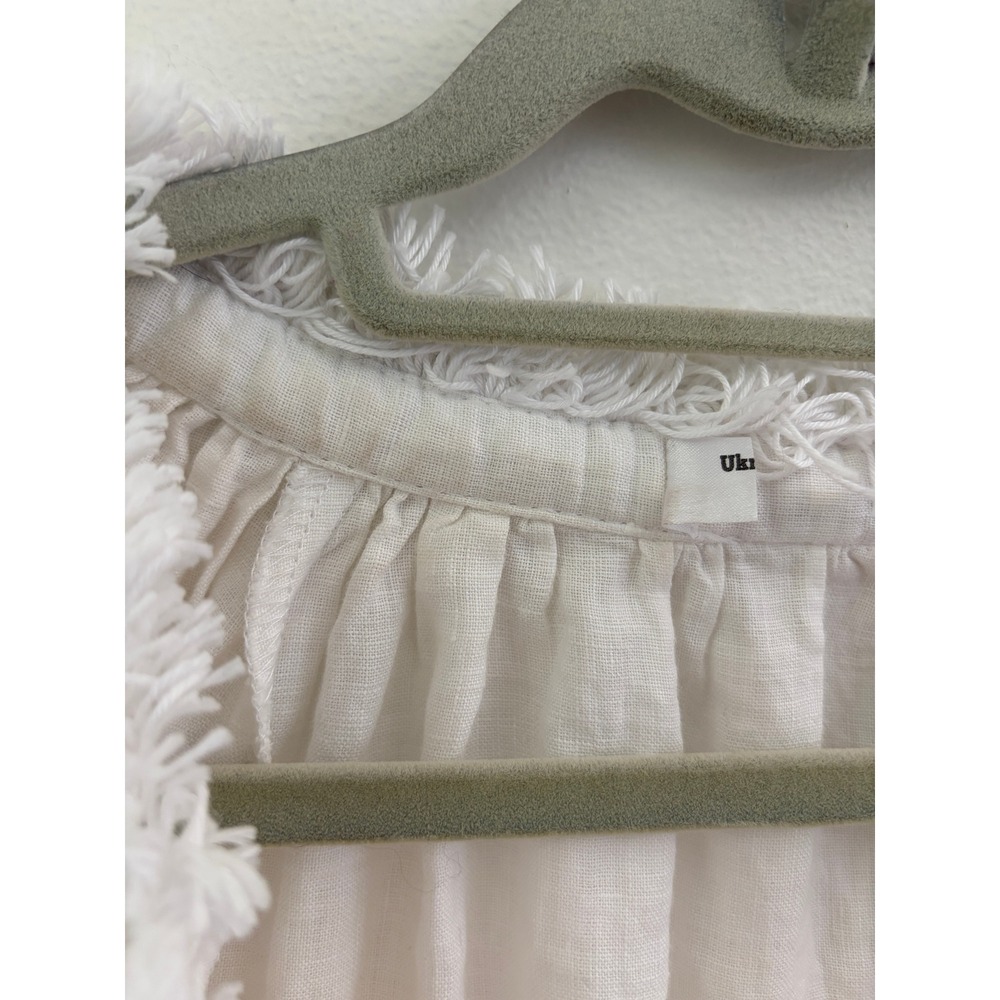 Ukrianian‎ Vintage Style Cream Linen Embroidered Top Large Boho Folk Blouse - Picture 8 of 10